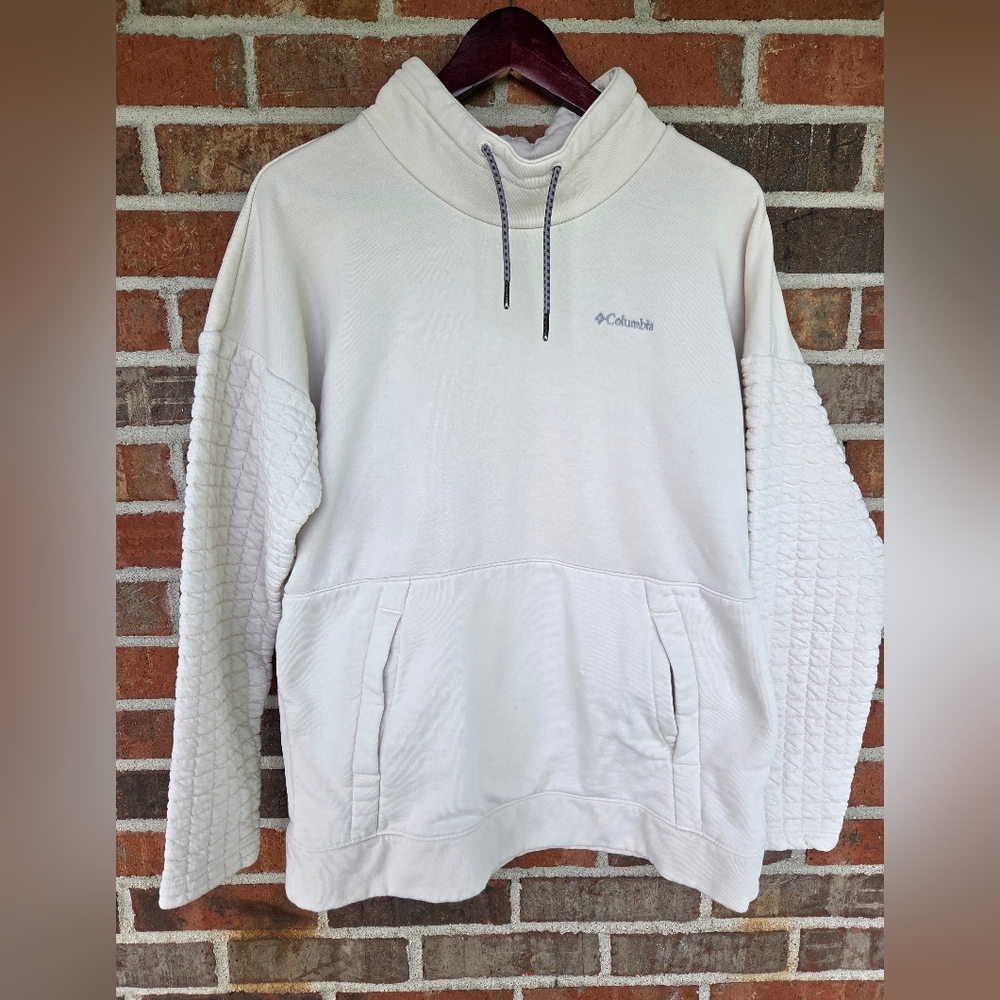 Columbia Cream Mock Neck Pullover Sweatshirt Size S